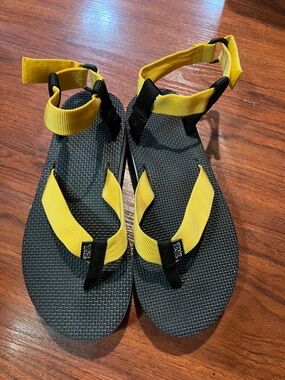Teva Black Sandals with Yellow Straps